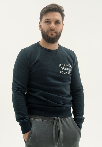 Свитшот Bowery NYC "Physical Education" White / Mood Indigo