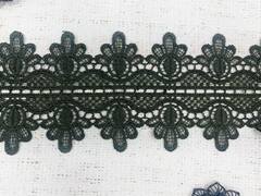 Кружево плетёное, ш. 9,5 см, тёмный хаки