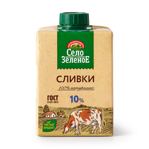 Сливки Зеленое Село 10%