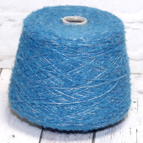 Смотка полушерсть/люрекс 250 темная бирюза с серебром