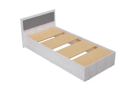 Фиеста кровать 0,9м дуб крафт белый + графит (изголовье кровати) / Проложки 0,9