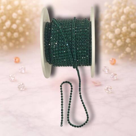 Стразовая лента 2мм цвет изумрудный ( 1м)