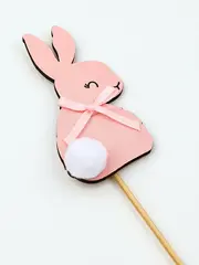 Топпер деревянный для украшения кулича «Кролик» на пасху, 7.3×4.2 см