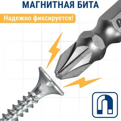 Бита отверточная ПРАКТИКА Мастер двусторонняя PH-2 / PZ-2 х 50мм (3шт) (776-348)
