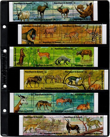 Серия марок - Бурунди - Фауна Африки - Животные - 1975 год - 24 штуки - гашеные