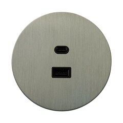 USB розетка (тип A+C), никель, Salvador, EU010112