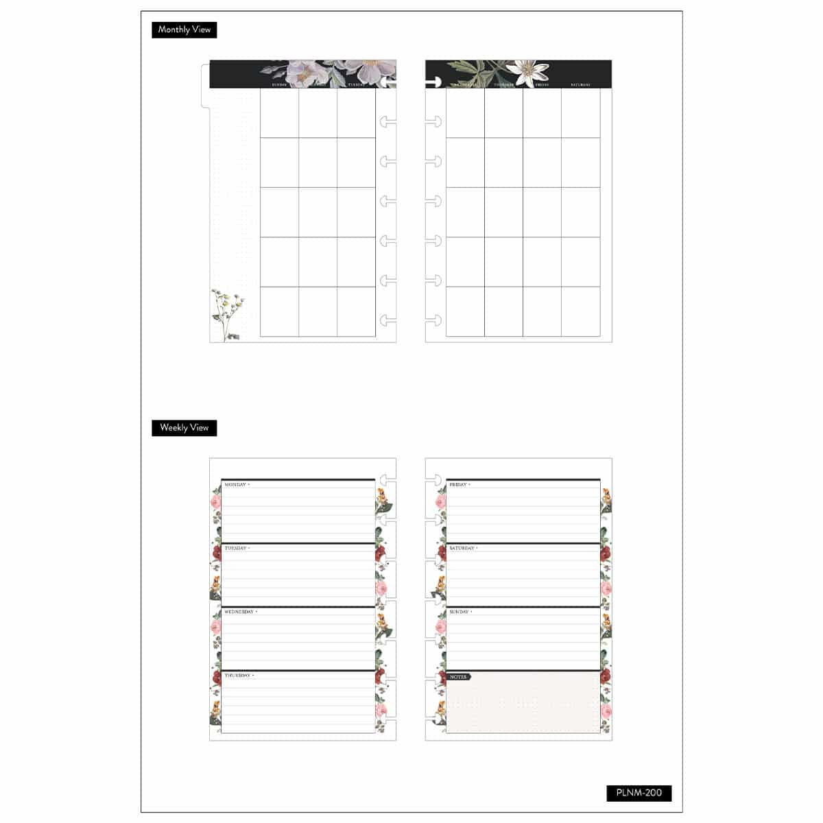 Ежедневник  Mini Happy Planner®  -13х18 см -(НЕ датирован)- Vintage Botanical