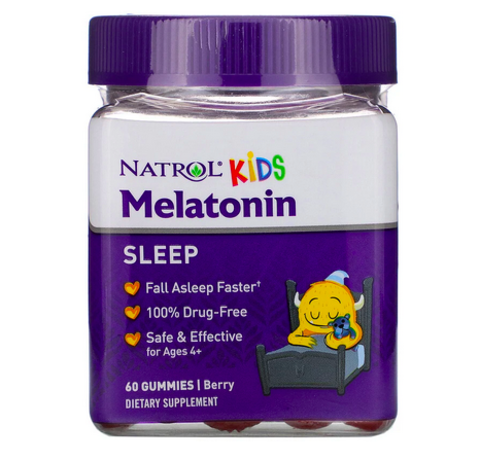 Natrol, Детский мелатонин, 4+, 60 мармеладок