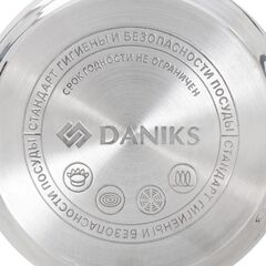 Кастрюля нерж, 5.4 л, с крыш, Daniks, Оптима, GS-01201-24CA, индукц