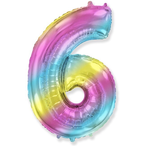 Цифра «6» радужная