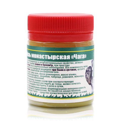 Мазь Монастырская Кавказский Целитель "Чага". Пластик 40 мл.