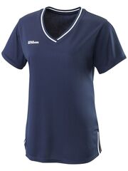 Женская теннисная футболка Wilson Team II V-Neck W - Team Navy