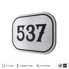 Номерок на дверь квартиры 537, для кабинета, офиса, шильдик 9 х 7 см, серебристый, Айдентика Технолоджи