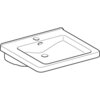 Раковина Geberit Renova Comfort Square, безбарьерная: B=60см, T=55см, Отверстие под смеситель=По центру, Перелив=На виду, Белый