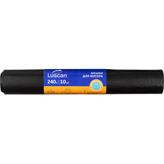 Мешки для мусора 240 л 65мкм 10шт/рул черные 85х130см Luscan