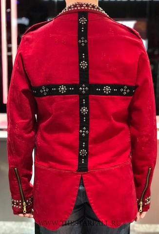The Saints Sinphony | Пиджак мужской MILITARY COAT RED TSJ065 спина