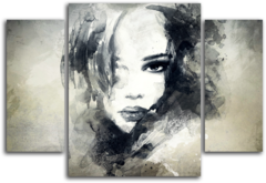 Модульная картина "Абстрактный портрет девушки"