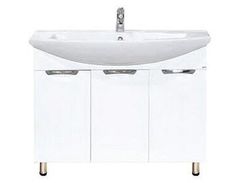 Тумба MISTY Лаванда - 80  прямая белая c умывальником