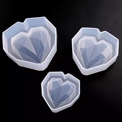 Набор силиконовых молдов 3D «Сердечки с гранями» (3 штуки)