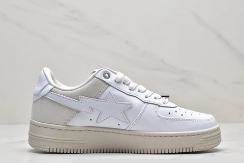Bape Bapesta Low 'Suede Heel White' 