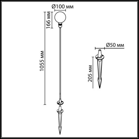 Ландшафтный светодиодный светильник Odeon Light DANDE 7121/2GLB