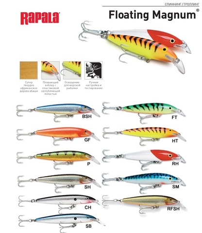 Воблер плавающий Rapala Floating Magnum FMAG11-SB (2,7м-3,3м, 11 см 15 гр)