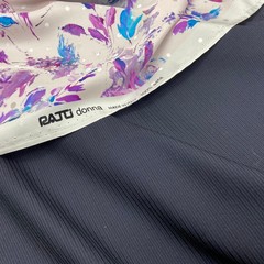 Ткань костюмно-плательная темно-синяя полоска  3375