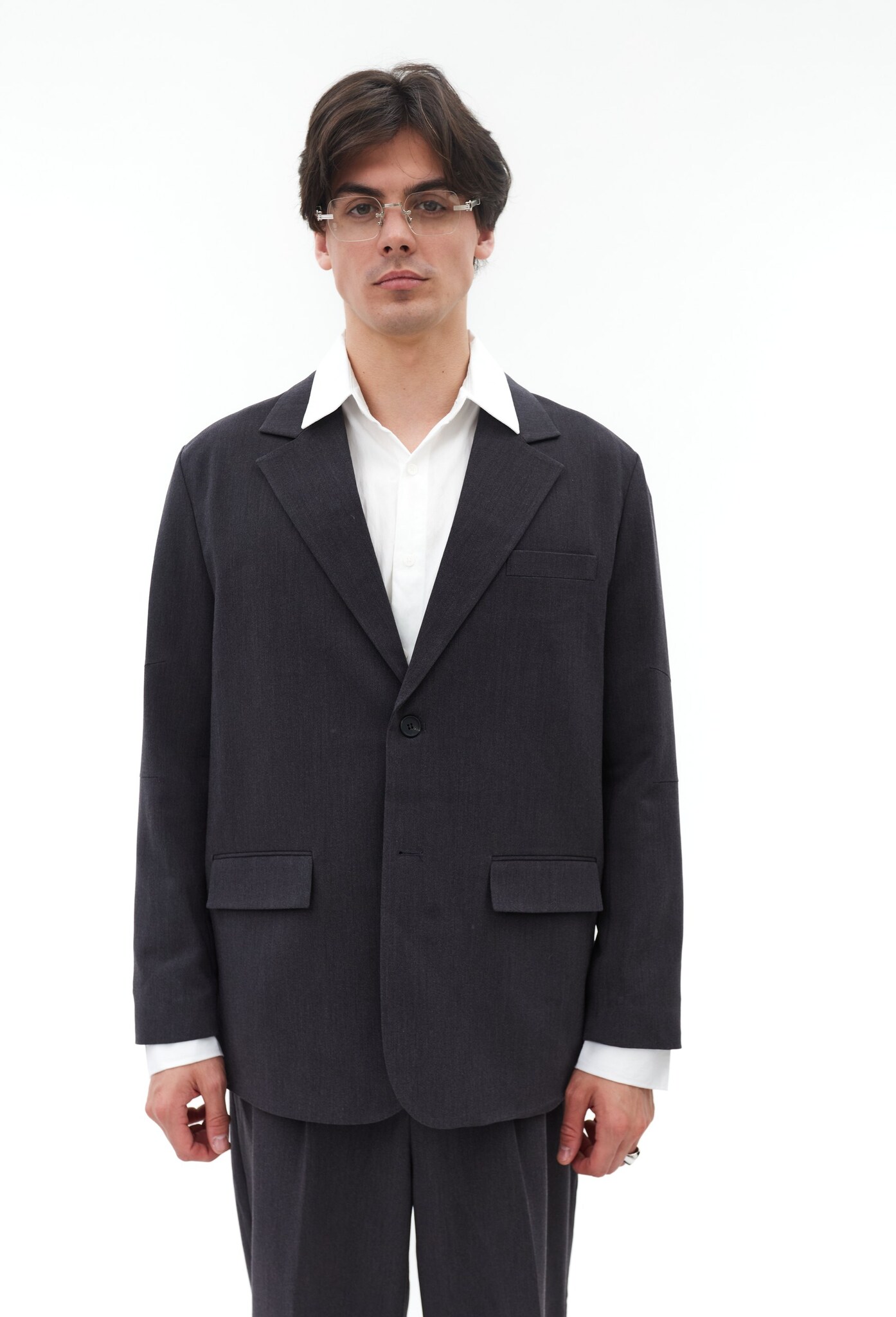 Темно-серый классический костюм-двойка CRUNKY YOUTH