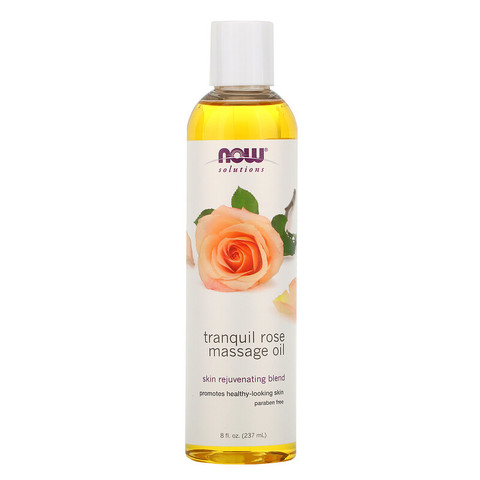 Now Foods, Solutions, расслабляющее розовое масло для массажа, 237 мл (8 жидких унций)