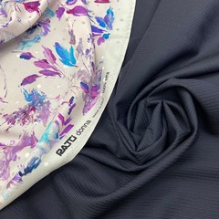 Ткань костюмно-плательная темно-синяя полоска  3375