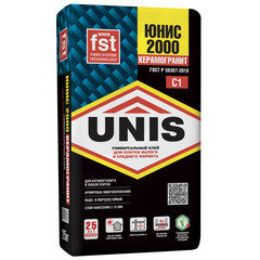 Клей для плитки Unis 2000, 25 кг