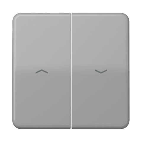 Выключатель управления жалюзи/рольставни кнопочный. Цвет Блестящий серый. JUNG CD. 539VU+CD595PBFGR