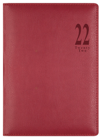 Ежедневник Letts Milano A5, кожа искусственная, белые страницы красный (22-081388)