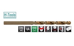 Сверло по металлу ц/х 5,0x132/87мм DIN340 h8 10xD HSSE-Co5 135° H-Tools 1670-1050