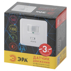 Датчик движения ЭРА MD08 скрытой установки 500Вт, 9м