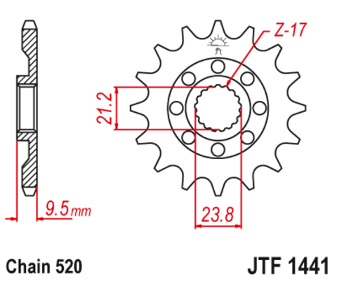 Звезда ведущая JTF1441-15