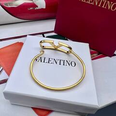 Браслет жесткий тонкий VALENTINO цвет серебро/золото