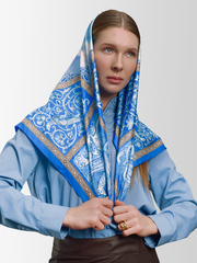 Платок «Белокаменное зодчество» 100% шёлк