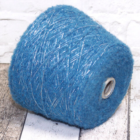 Смотка полушерсть/люрекс 250 темная бирюза с серебром