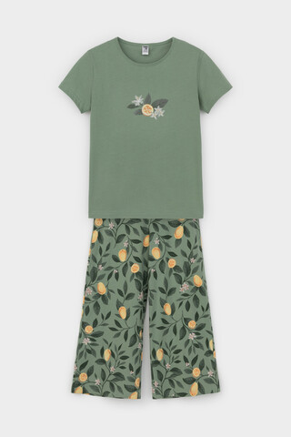 пижама  для девочки  КБ 2827/нефритовый,фруктовый сад