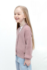 кардиган  для девочки  КВ 30151/пудрово-розовый