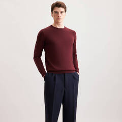 Пуловер мужской Seidensticker 01.251600-49 вишневый из шерсти Мерино