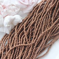 Гематин гематит, круглые бусины, 3 мм, шоколад, 1 нить, ГМ003