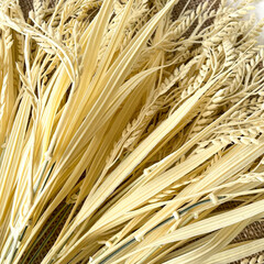 Колосья пшеницы, искусственная зелень, цвет натуральный, букет 43 см, набор 3 букета.