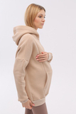 Утепленное худи для беременных и кормящих 16030 светлый бежевый
