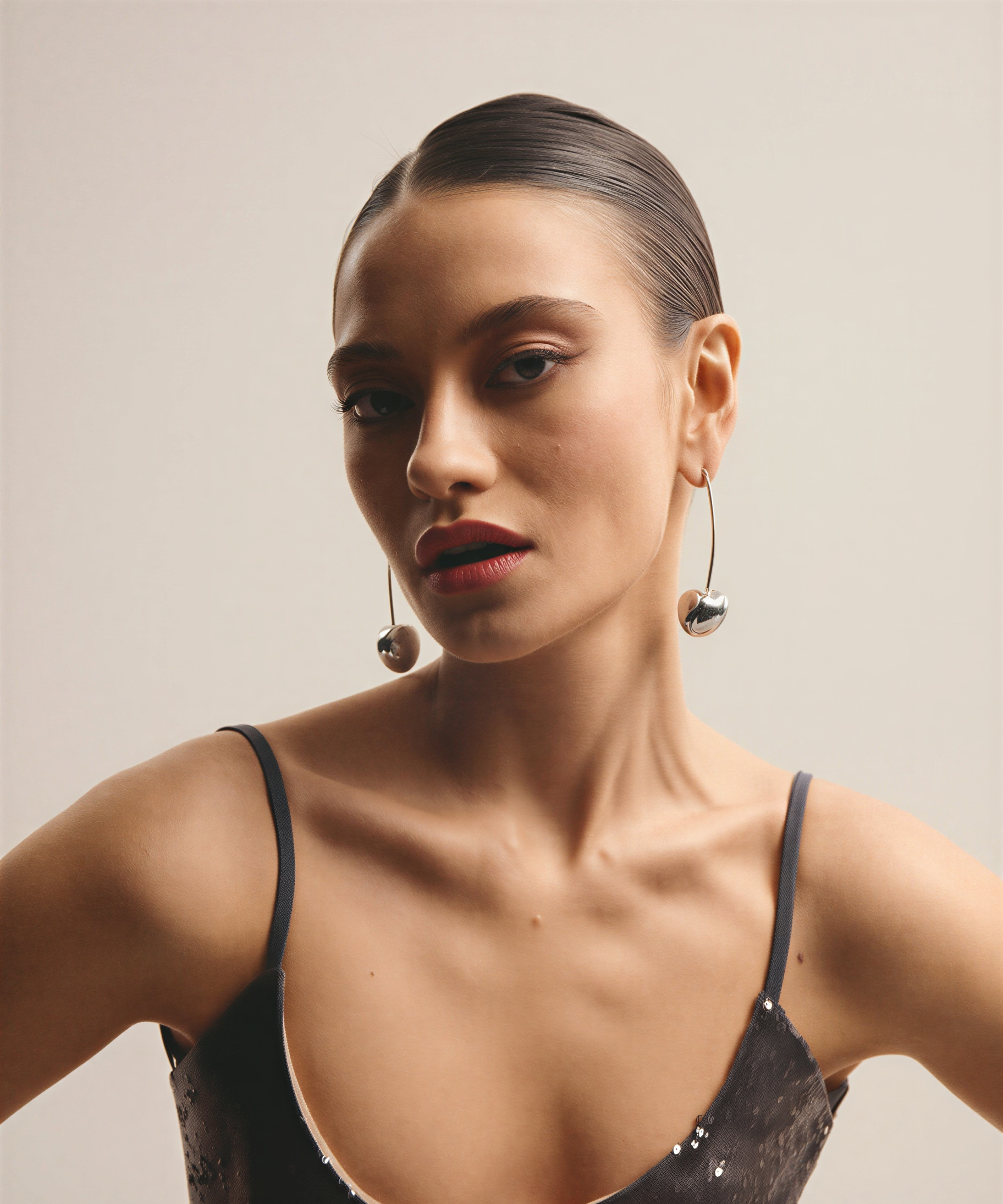 Серьги Вишни silver mini