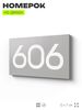 Номер на дверь 606, табличка на дверь для офиса, квартиры, кабинета, аудитории, склада, серая 120х70 мм, Айдентика Технолоджи