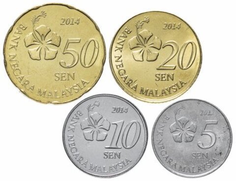 Набор монет Малайзии  4шт.