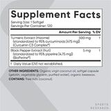 Комплекс с Куркумином с Биоперином, Turmeric Curcumin C3 Complex 500 mg, Sports Research, 120 капсул 2