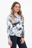 Блузка для беременных 02261 белый/темно-синий